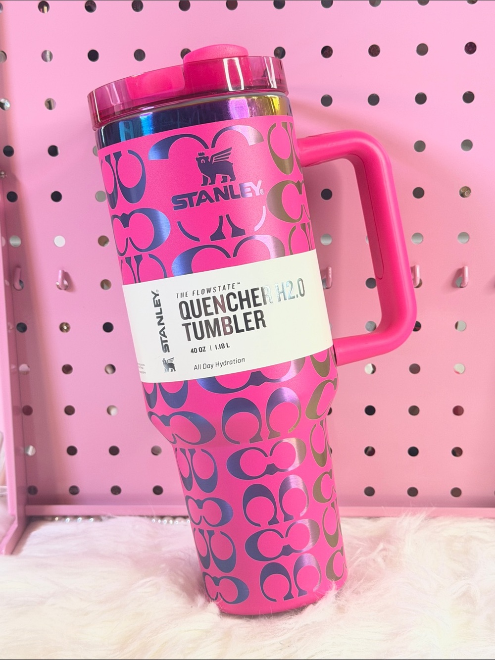 CUSTOM STANLEY CUP 40oz  HOT PINK